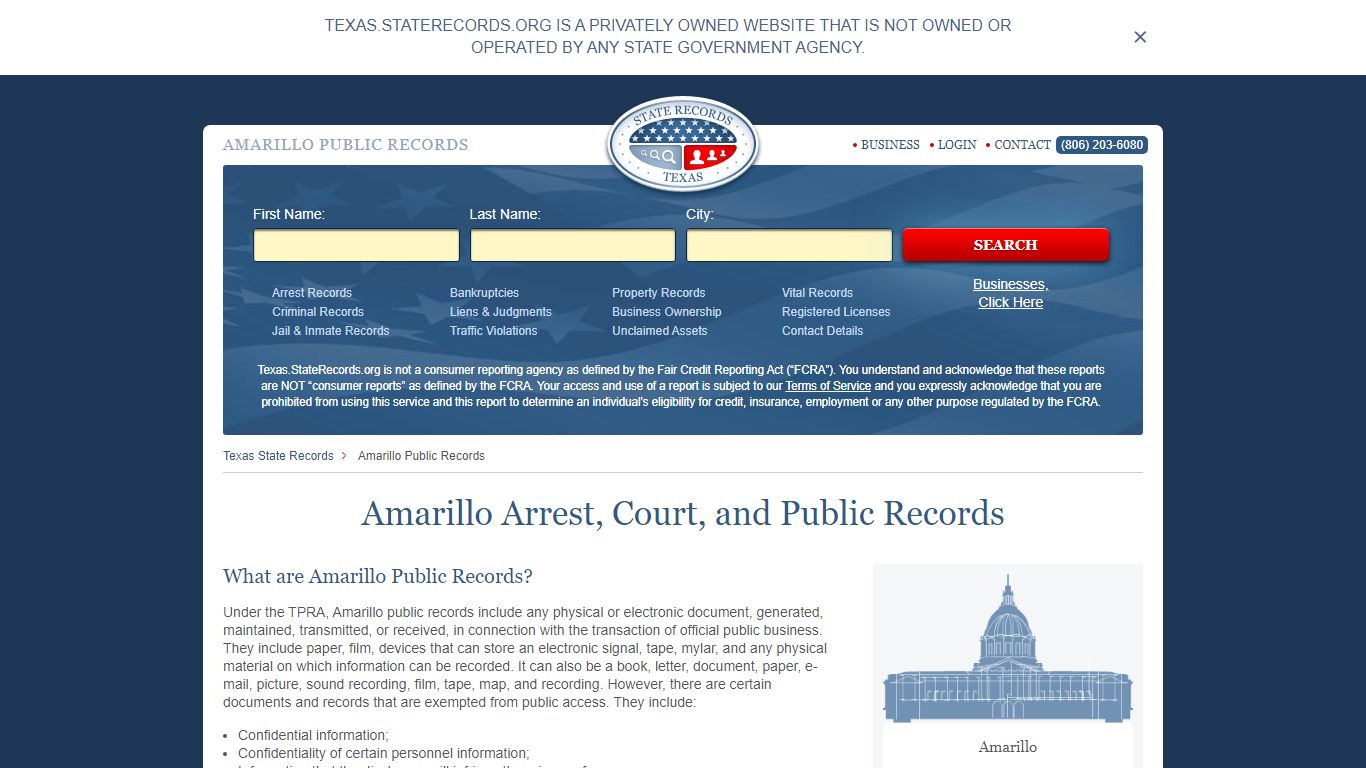 Amarillo Arrest and Public Records | Texas.StateRecords.org